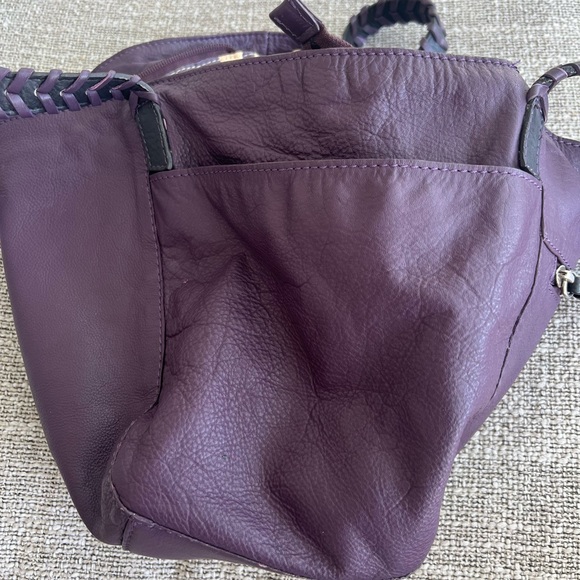 Nino BOSSI Purple and Black Satchel with Braided Handle - Picture 3 of 6